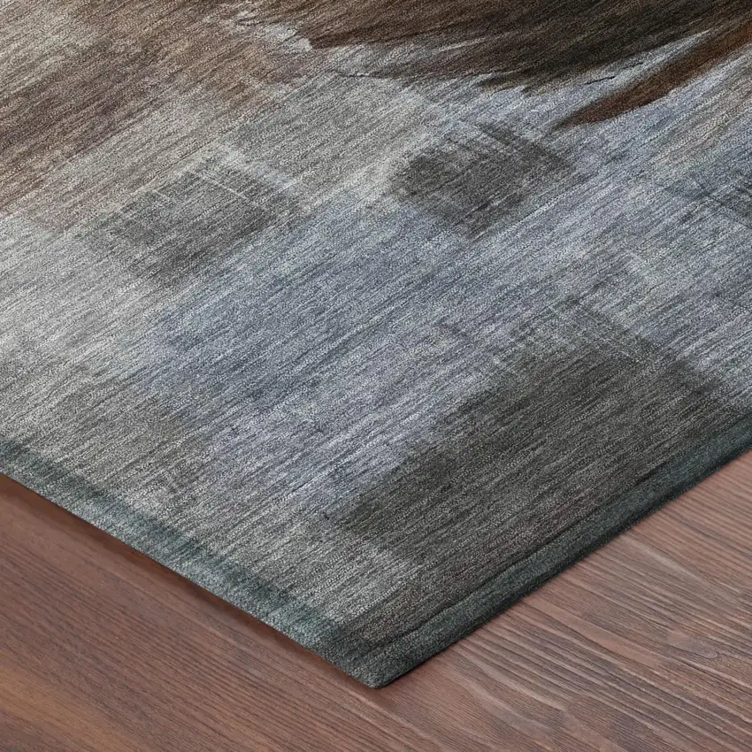 Chocolate And Brown Botanical Leaves Washable Indoor Outdoor Area Rug Photo 5