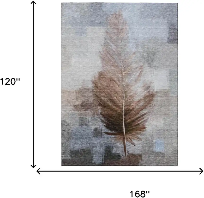 Chocolate And Brown Botanical Leaves Washable Indoor Outdoor Area Rug Photo 7