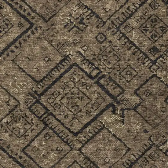 Chocolate And Brown Geometric Washable Indoor Outdoor Area Rug Photo 2