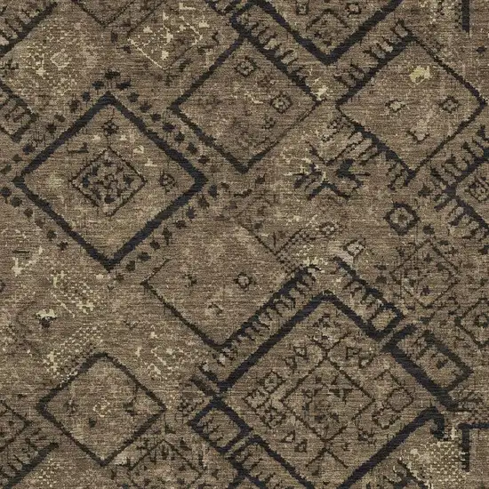 Chocolate And Brown Geometric Washable Indoor Outdoor Area Rug Photo 2