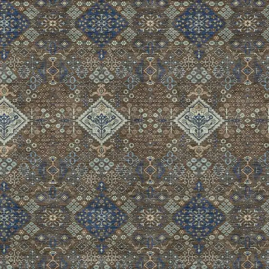 Chocolate And Brown Geometric Washable Indoor Outdoor Area Rug Photo 2