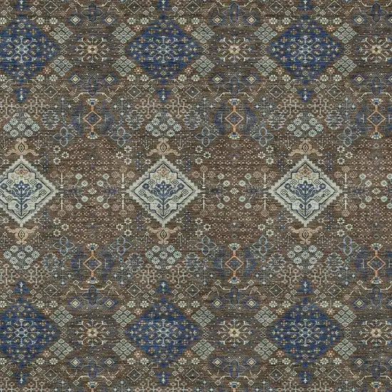 Chocolate And Brown Geometric Washable Indoor Outdoor Area Rug Photo 2
