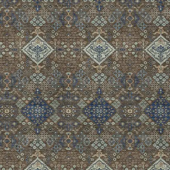 Chocolate And Brown Geometric Washable Indoor Outdoor Area Rug Photo 2