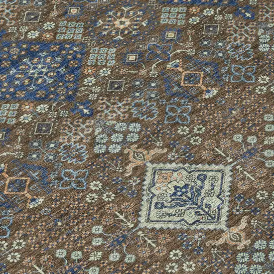 Chocolate And Brown Geometric Washable Indoor Outdoor Area Rug Photo 9