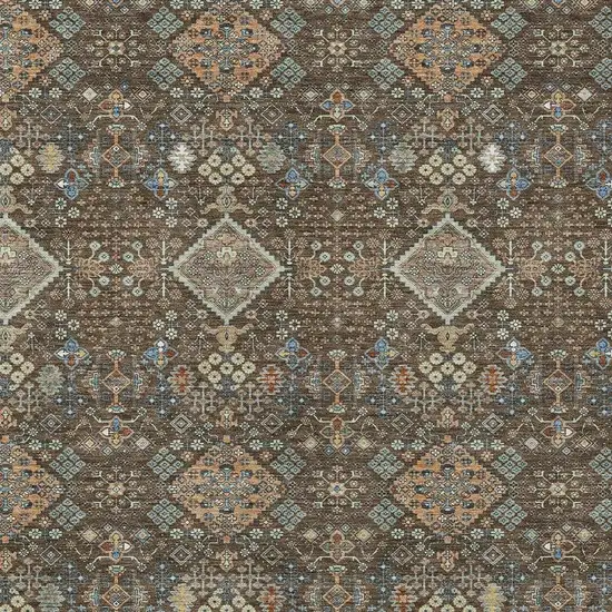 Chocolate And Brown Geometric Washable Indoor Outdoor Area Rug Photo 2