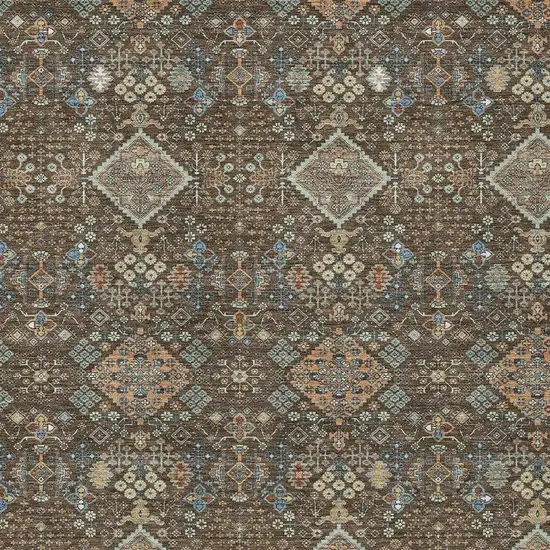 Chocolate And Brown Geometric Washable Indoor Outdoor Area Rug Photo 2