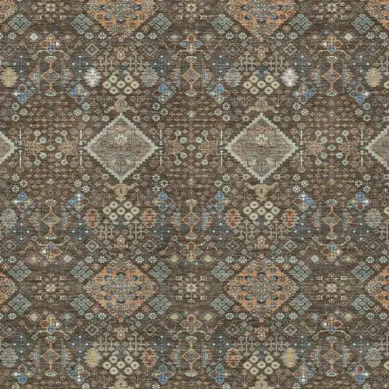 Chocolate And Brown Geometric Washable Indoor Outdoor Area Rug Photo 2