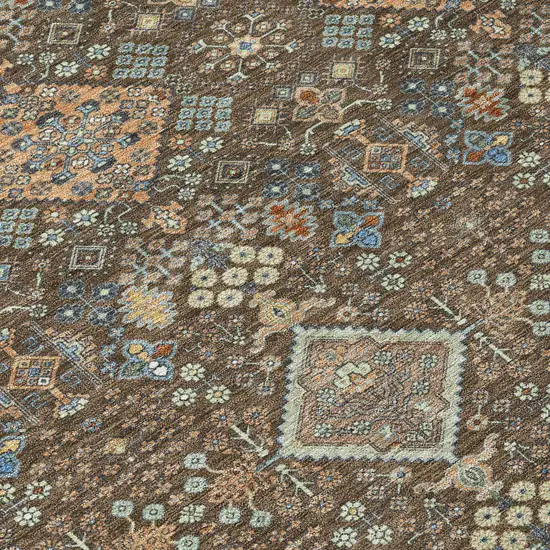 Chocolate And Brown Geometric Washable Indoor Outdoor Area Rug Photo 9