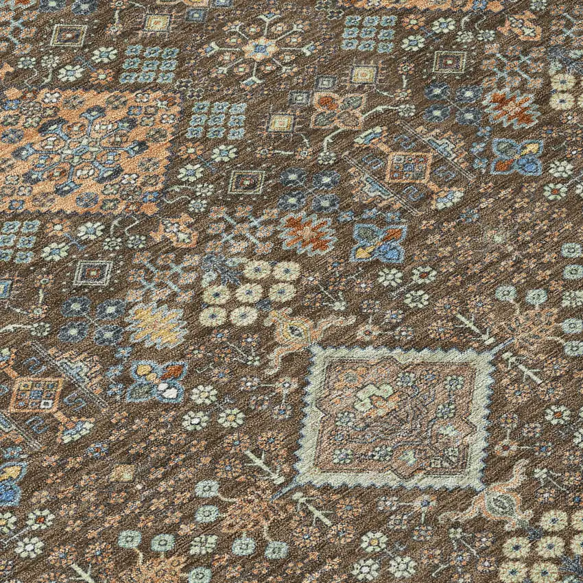Chocolate And Brown Geometric Washable Indoor Outdoor Area Rug Photo 9