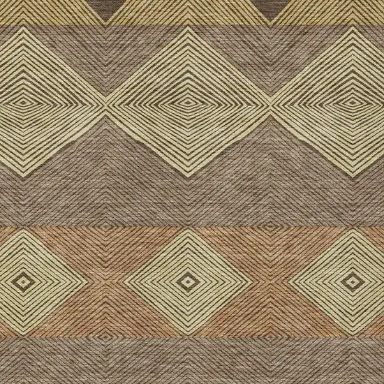 Chocolate And Brown Geometric Washable Indoor Outdoor Area Rug Photo 2