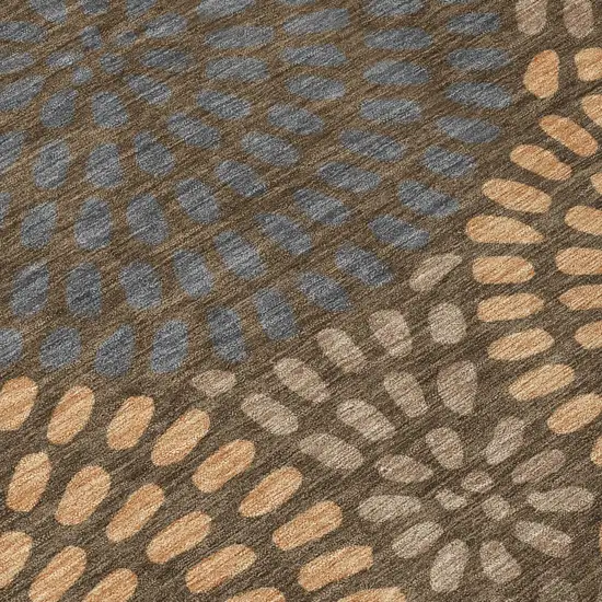 Chocolate And Brown Geometric Washable Indoor Outdoor Area Rug Photo 6