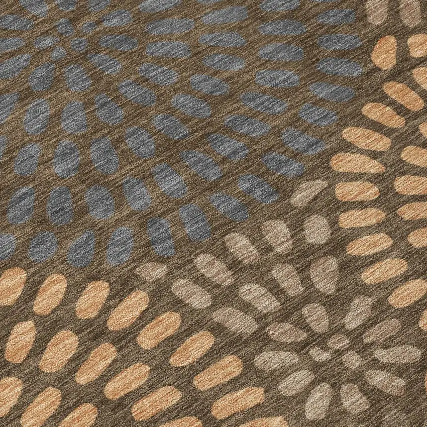 Chocolate And Brown Geometric Washable Indoor Outdoor Area Rug Photo 6