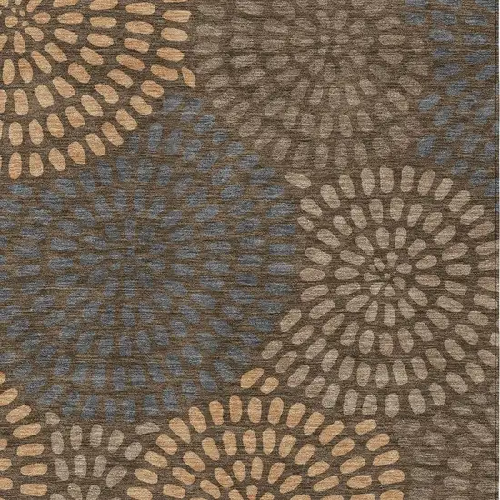 Chocolate And Brown Geometric Washable Indoor Outdoor Area Rug Photo 3