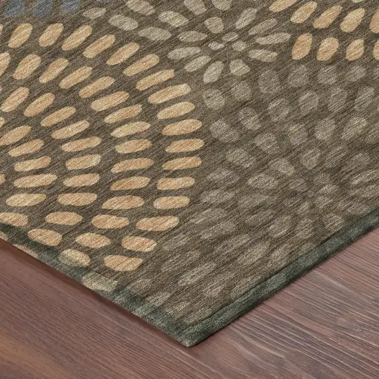 Chocolate And Brown Geometric Washable Indoor Outdoor Area Rug Photo 5