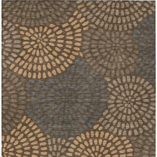 Chocolate And Brown Geometric Washable Indoor Outdoor Area Rug Photo 4