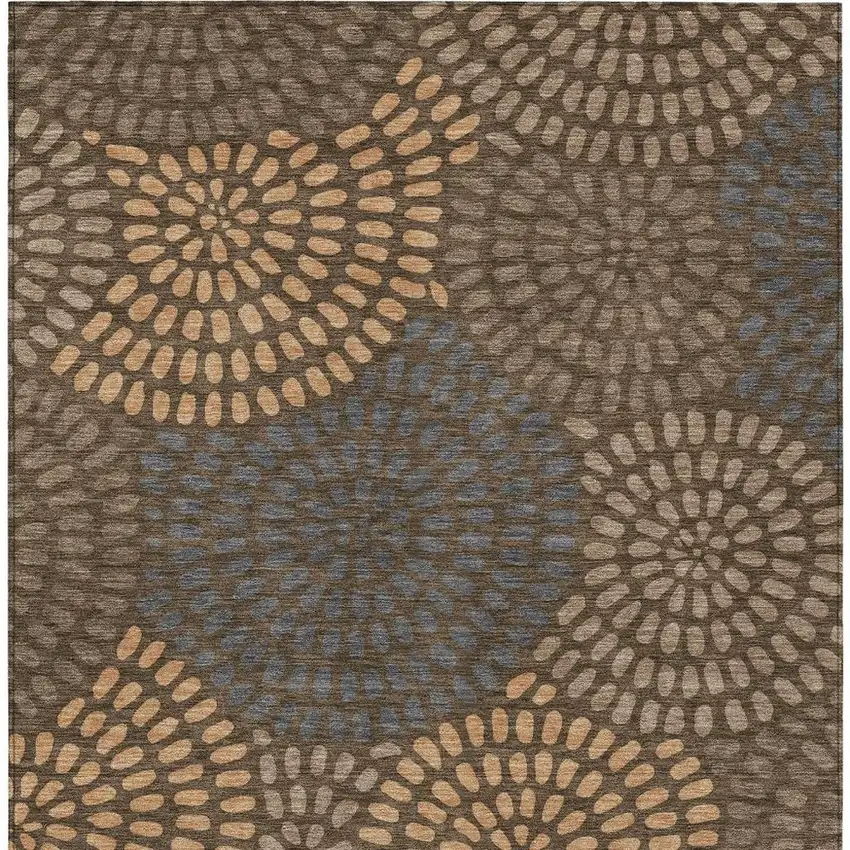 Chocolate And Brown Geometric Washable Indoor Outdoor Area Rug Photo 4