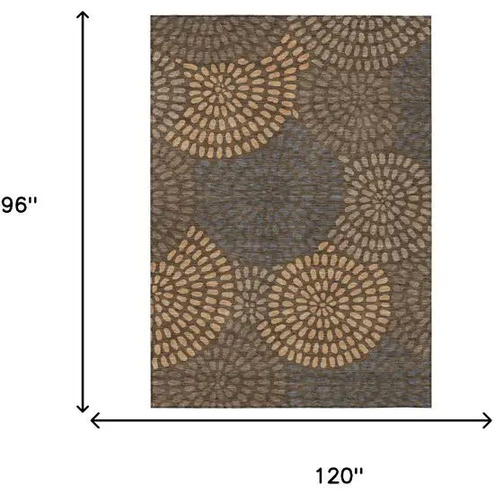 Chocolate And Brown Geometric Washable Indoor Outdoor Area Rug Photo 7