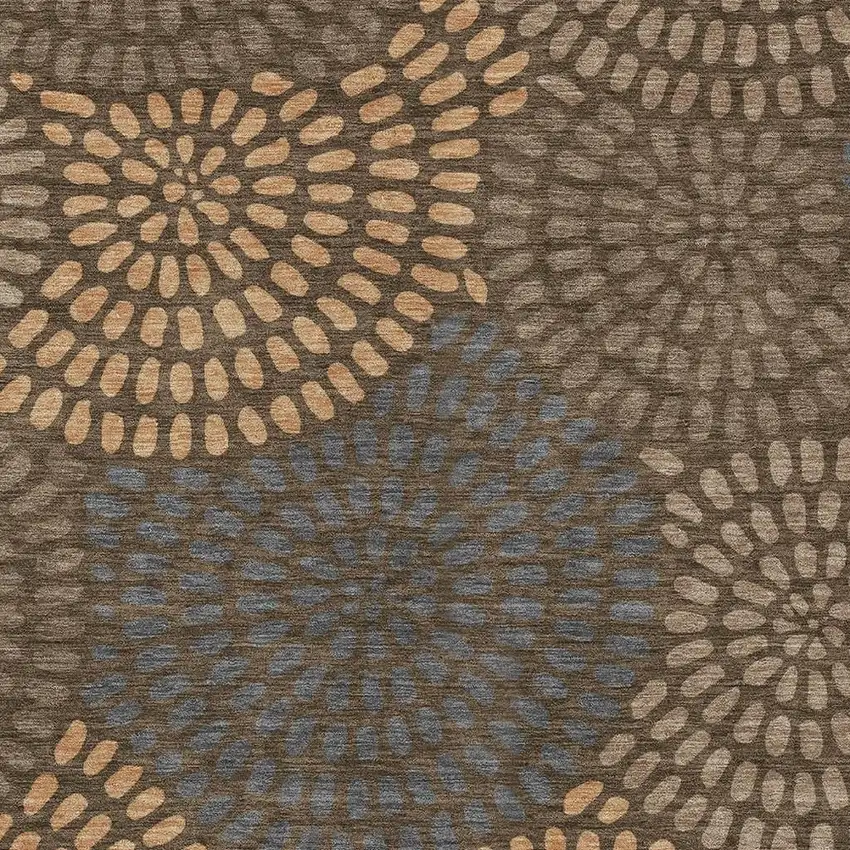 Chocolate And Brown Geometric Washable Indoor Outdoor Area Rug Photo 3
