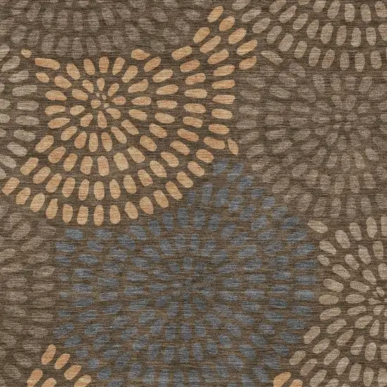 Chocolate And Brown Geometric Washable Indoor Outdoor Area Rug Photo 3