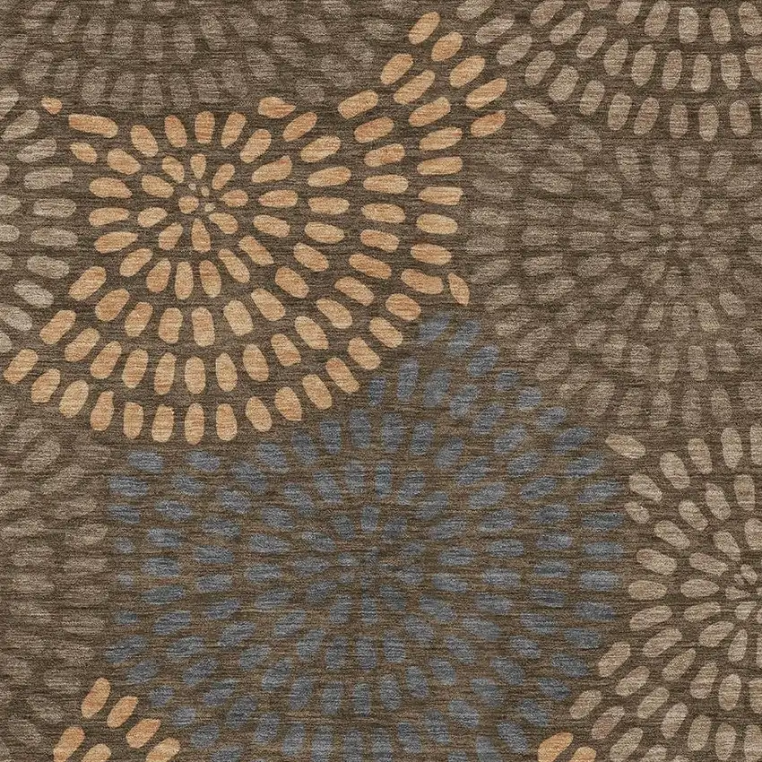 Chocolate And Brown Geometric Washable Indoor Outdoor Area Rug Photo 3