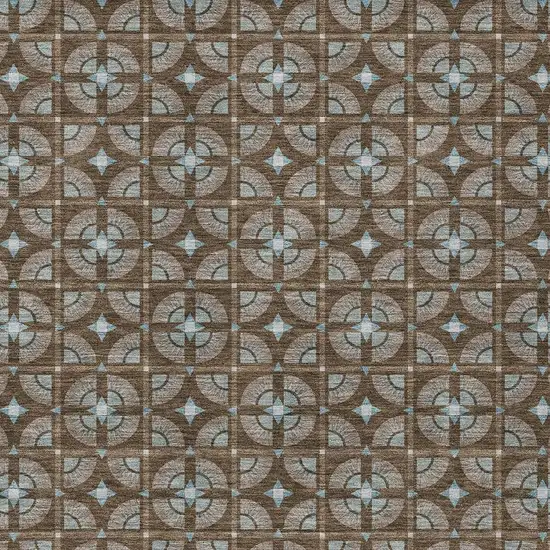 Chocolate And Brown Geometric Washable Indoor Outdoor Area Rug Photo 3