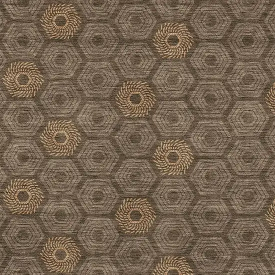 Chocolate And Brown Geometric Washable Indoor Outdoor Area Rug Photo 3