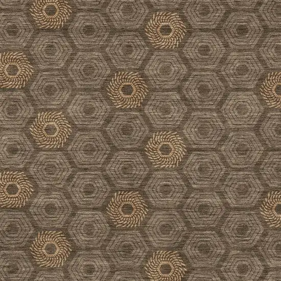 Chocolate And Brown Geometric Washable Indoor Outdoor Area Rug Photo 3