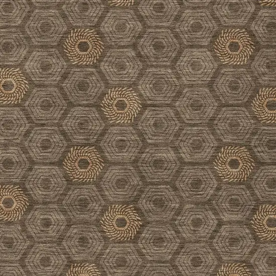 Chocolate And Brown Geometric Washable Indoor Outdoor Area Rug Photo 3