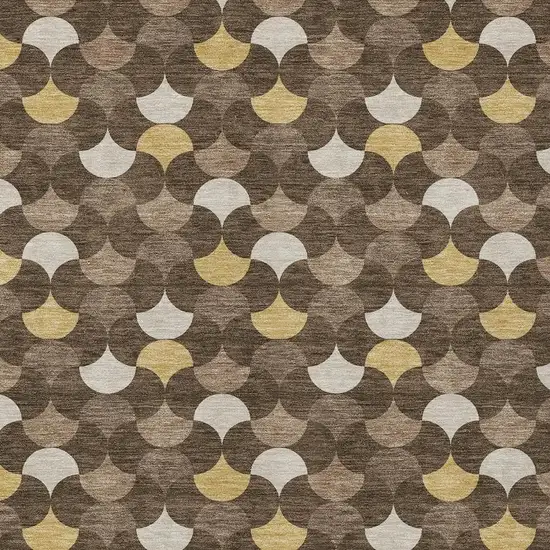 Chocolate And Brown Geometric Washable Indoor Outdoor Area Rug Photo 3