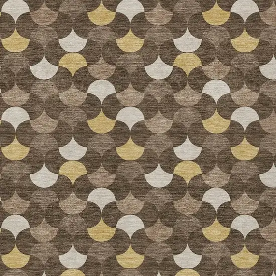 Chocolate And Brown Geometric Washable Indoor Outdoor Area Rug Photo 3