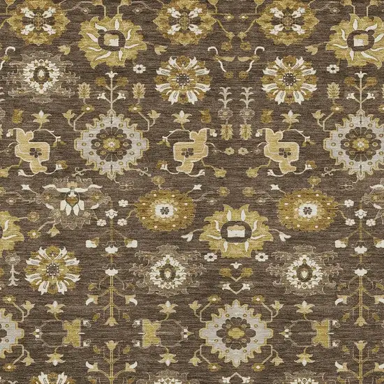 Chocolate And Brown Geometric Washable Indoor Outdoor Area Rug Photo 2