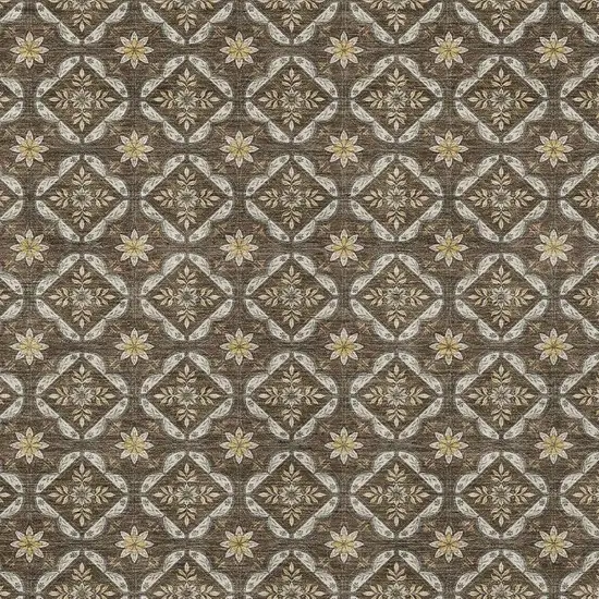 Chocolate And Brown Geometric Washable Indoor Outdoor Area Rug Photo 2