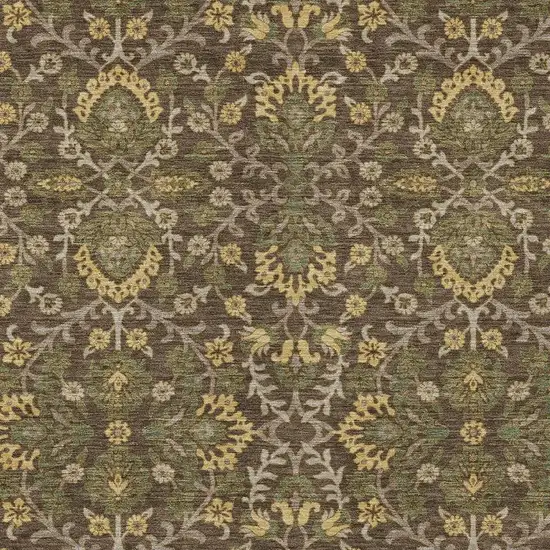 Chocolate And Brown Geometric Washable Indoor Outdoor Area Rug Photo 2