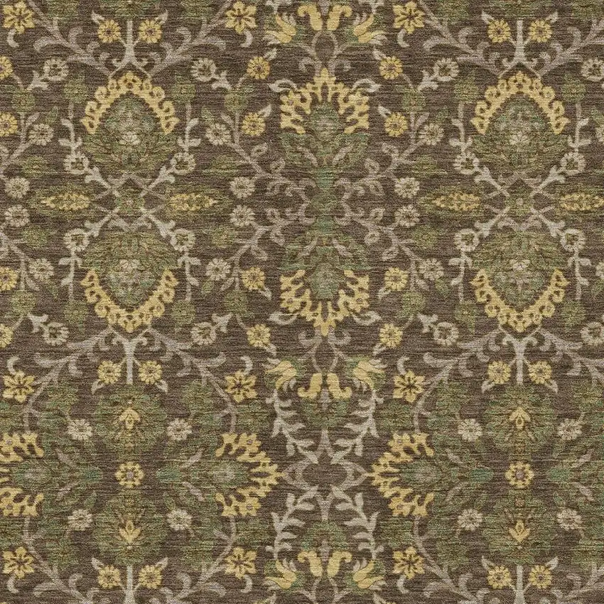 Chocolate And Brown Geometric Washable Indoor Outdoor Area Rug Photo 2