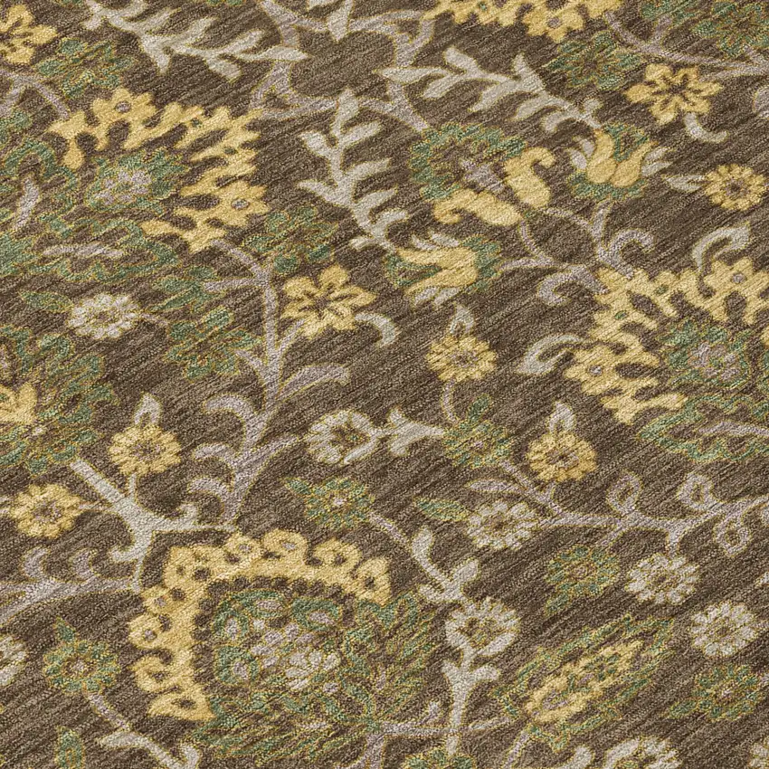 Chocolate And Brown Geometric Washable Indoor Outdoor Area Rug Photo 5