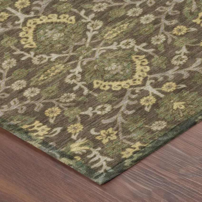 Chocolate And Brown Geometric Washable Indoor Outdoor Area Rug Photo 4