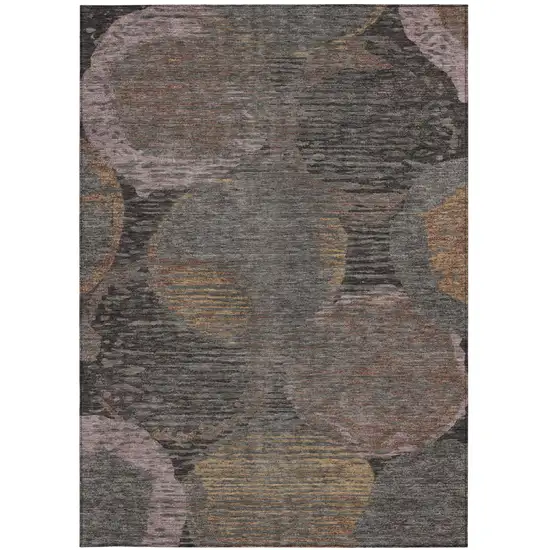 Chocolate And Brown Geometric Washable Indoor Outdoor Area Rug Photo 4