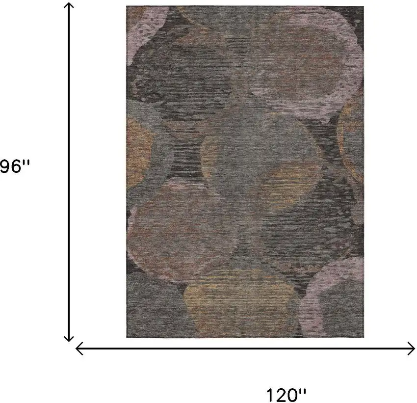 Chocolate And Brown Geometric Washable Indoor Outdoor Area Rug Photo 7