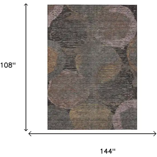 Chocolate And Brown Geometric Washable Indoor Outdoor Area Rug Photo 7