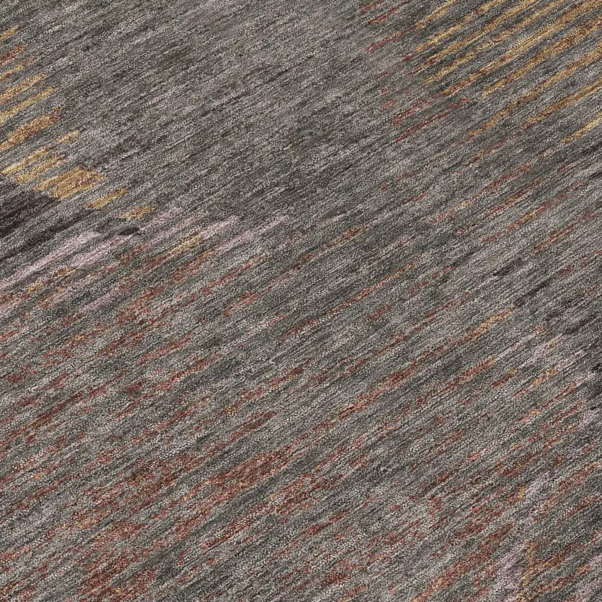 Chocolate And Brown Geometric Washable Indoor Outdoor Area Rug Photo 6