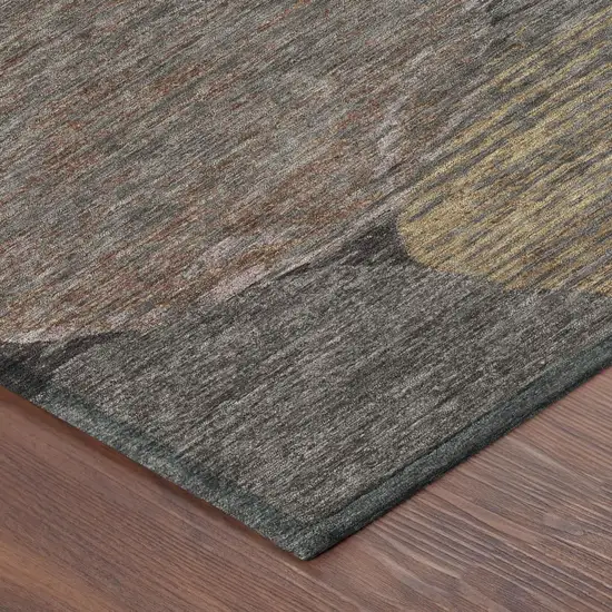 Chocolate And Brown Geometric Washable Indoor Outdoor Area Rug Photo 5
