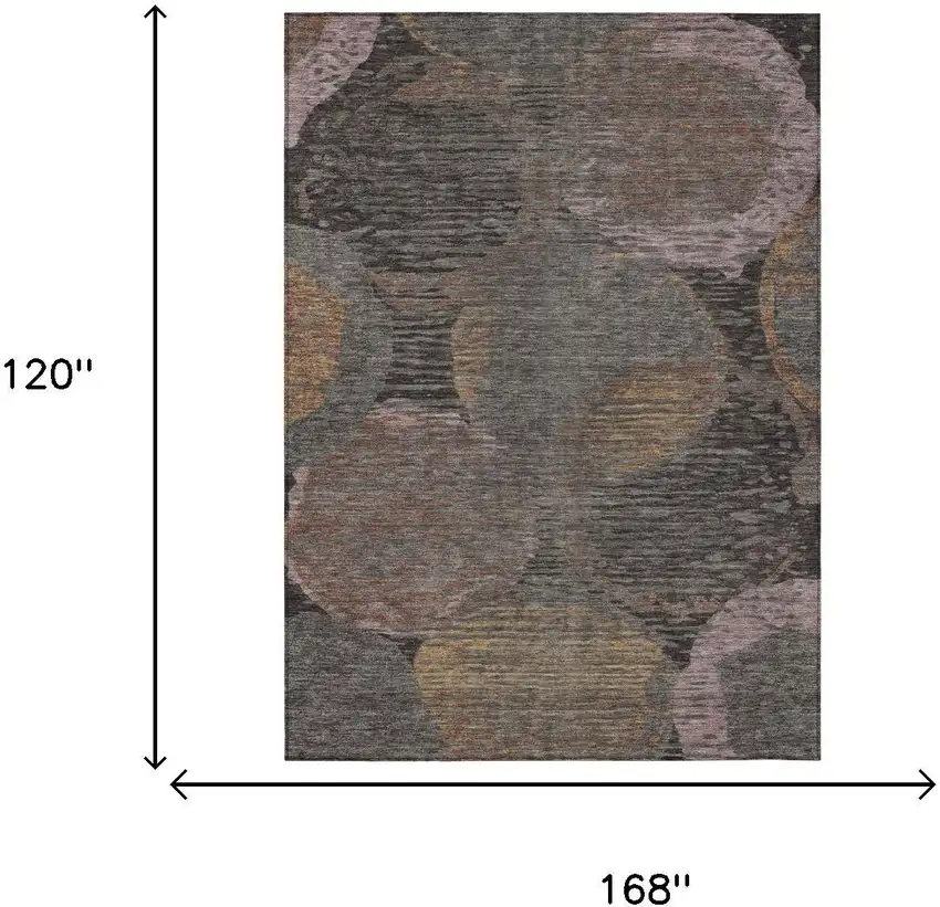 Chocolate And Brown Geometric Washable Indoor Outdoor Area Rug Photo 7