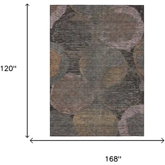 Chocolate And Brown Geometric Washable Indoor Outdoor Area Rug Photo 7