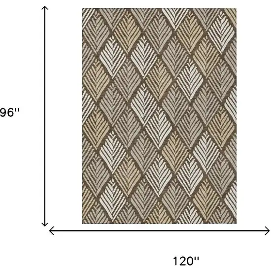 Chocolate And Brown Geometric Washable Indoor Outdoor Area Rug Photo 5