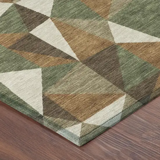 Chocolate And Brown Geometric Washable Indoor Outdoor Area Rug Photo 3