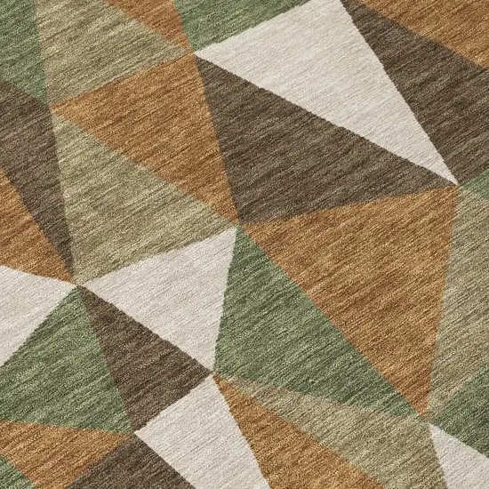 Chocolate And Brown Geometric Washable Indoor Outdoor Area Rug Photo 4