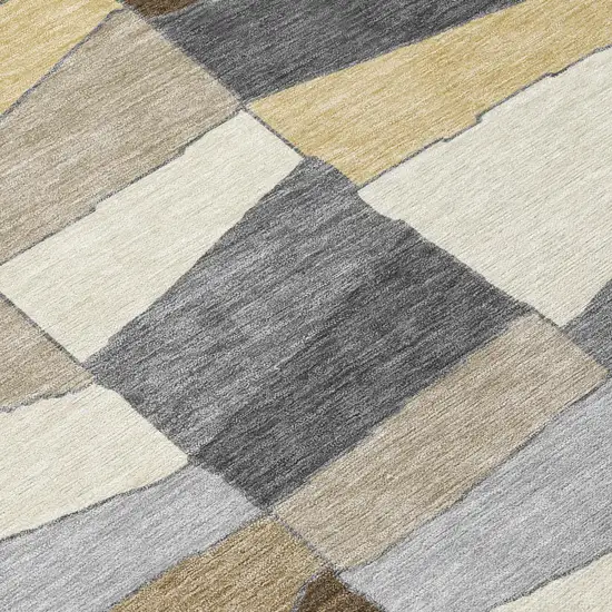 Chocolate And Brown Geometric Washable Indoor Outdoor Area Rug Photo 9