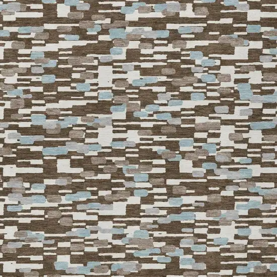 Chocolate And Brown Geometric Washable Indoor Outdoor Area Rug Photo 2