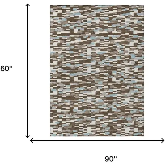 Chocolate And Brown Geometric Washable Indoor Outdoor Area Rug Photo 6