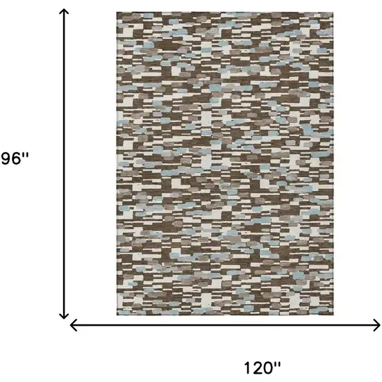 Chocolate And Brown Geometric Washable Indoor Outdoor Area Rug Photo 6